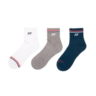 Yonex Sportsocken Quarter 2024 weiss/grau/blau Herren - 3 Paar